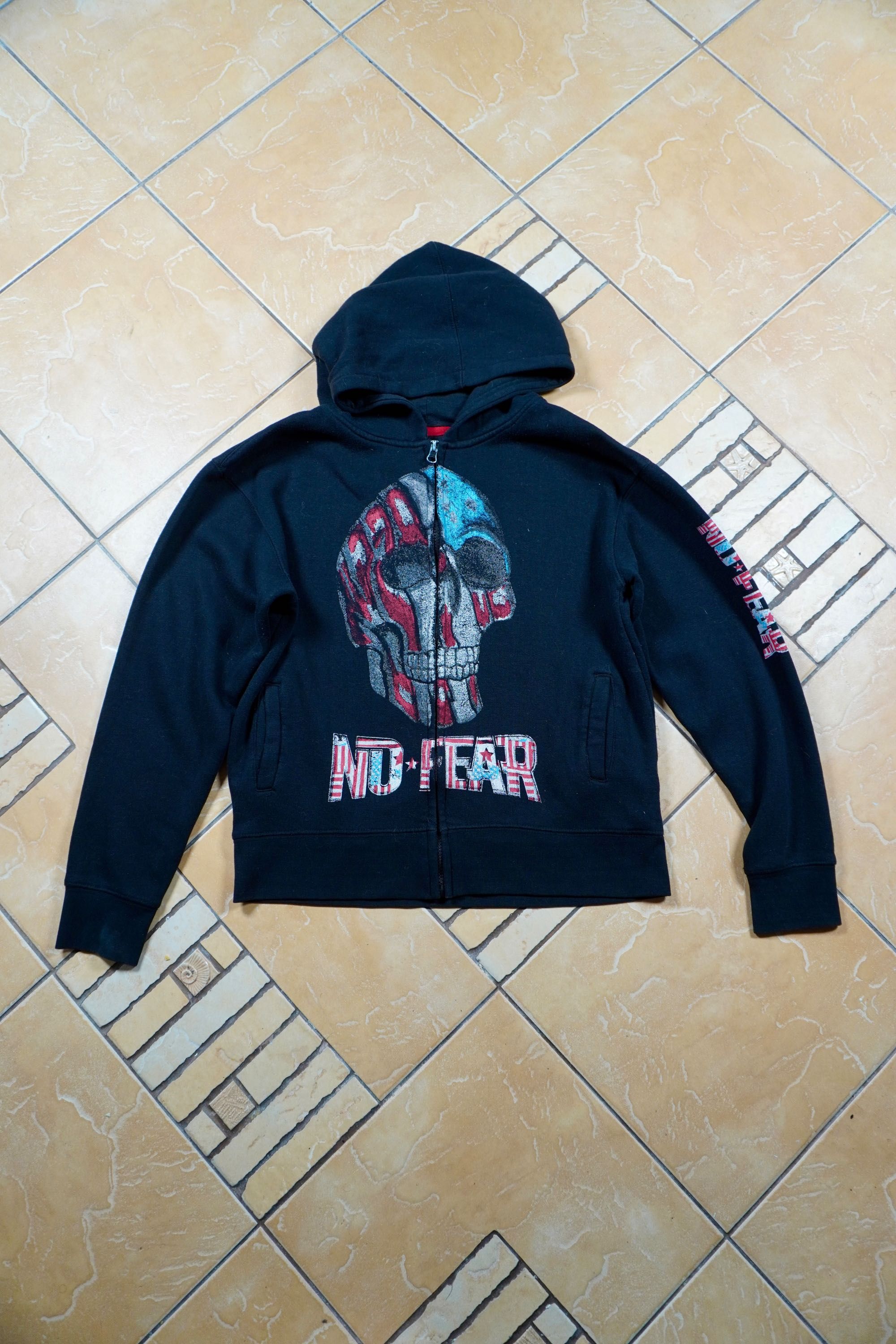 No Fear bluza y2k S vintage czaszka alternative