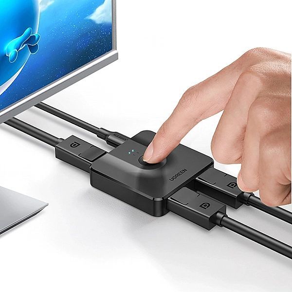 Ugreen Cm430 rozdzielacz sygnału 2x DisplayPort (wejście) do 1x Displa