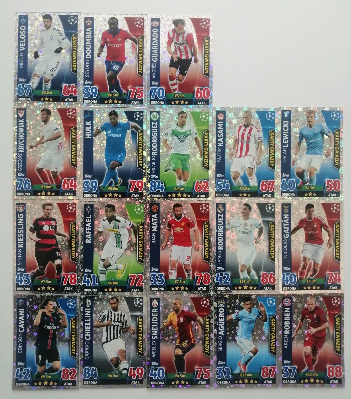 Match Attax Champions League 15/16 Karty Gwiazdy 18 kart