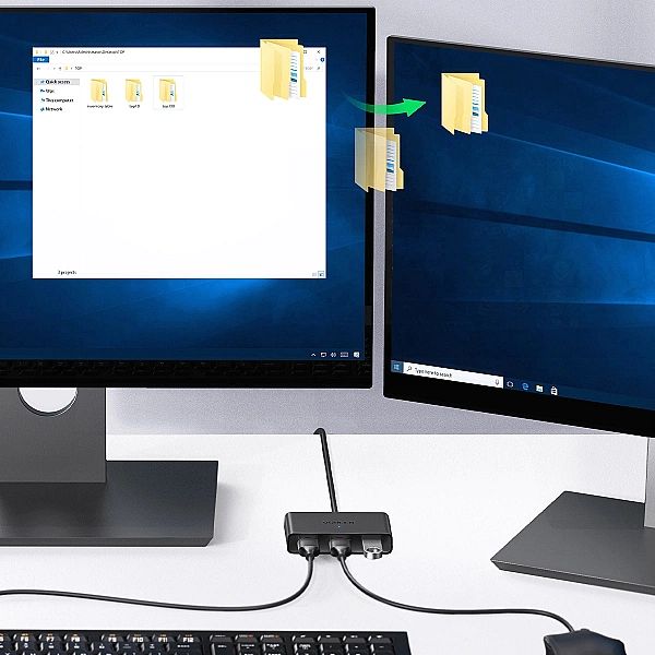 Ugreen przełącznik adapter switch box USB 2 wejścia - 3 wyjścia czarny