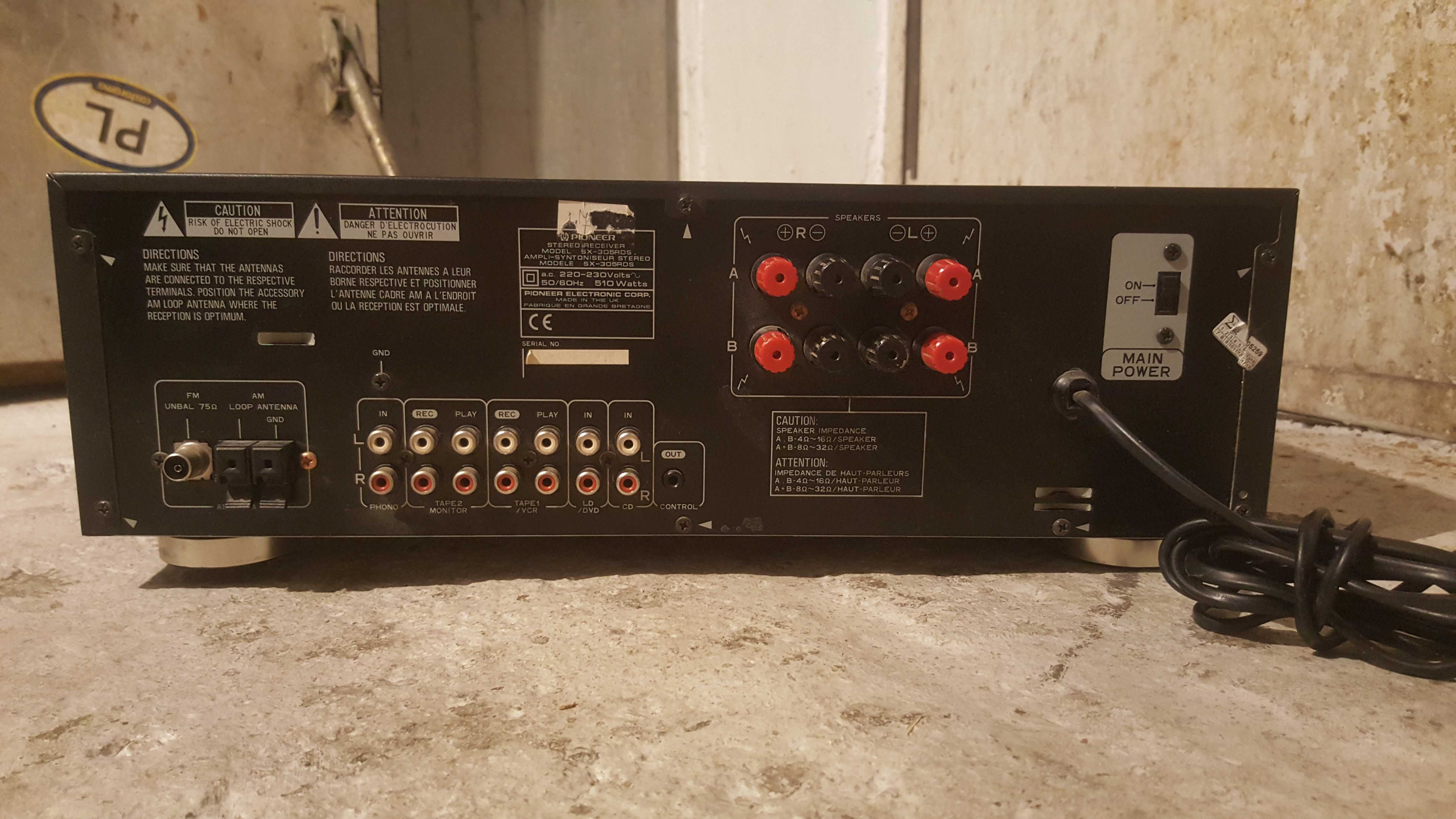Amplituner Pioneer SX-305RDS - USZKODZONY. Czytaj opis.