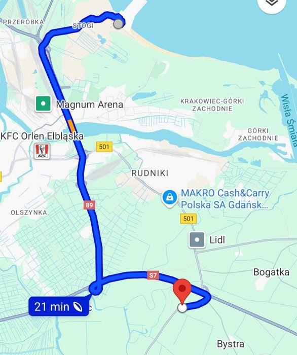Działki dziewięć włók w pobliżu centrum gdańska