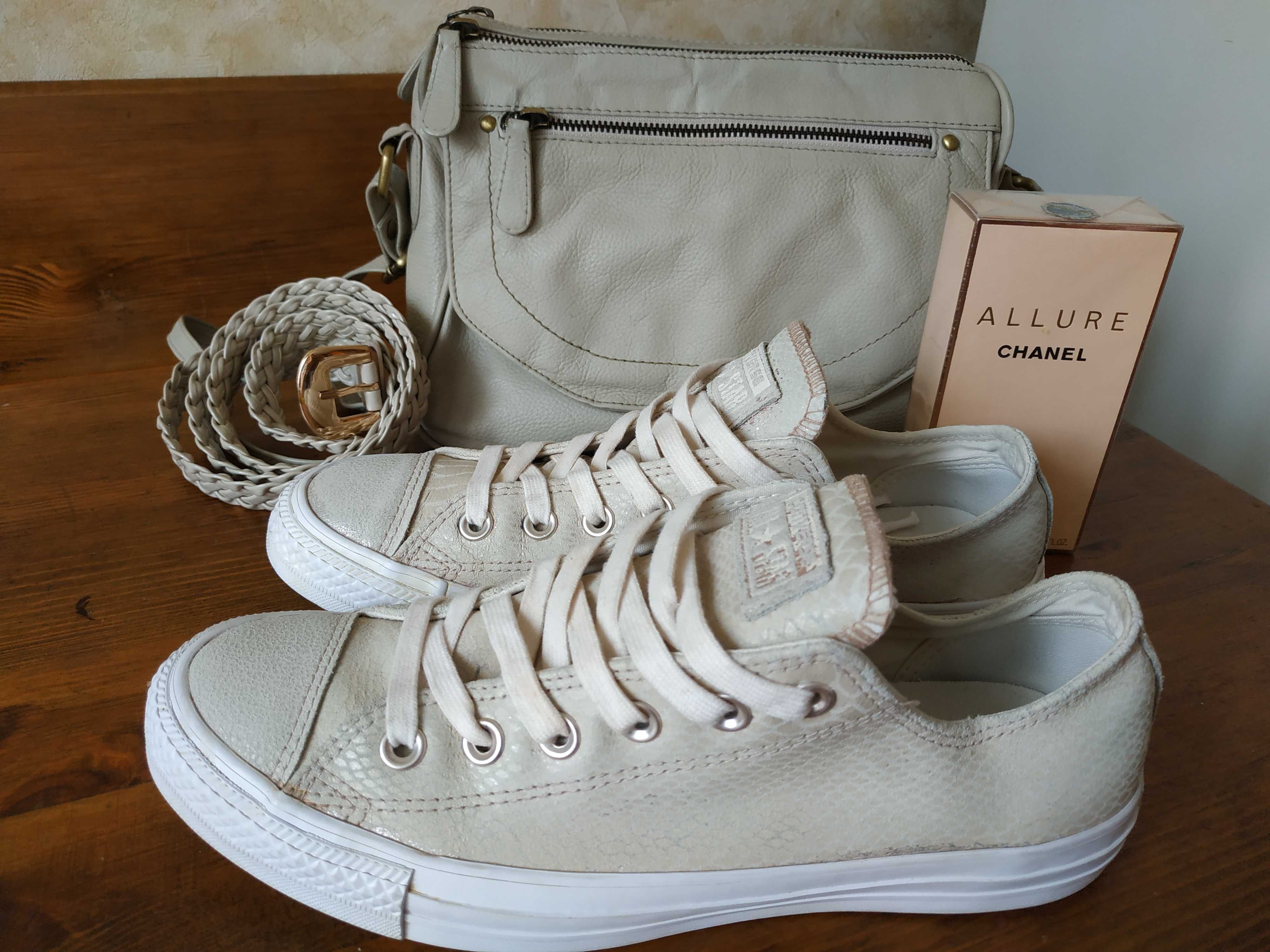 Кеды Converse All Star, бежевые конверсы,кеди колір пудра 40 р., 26 см