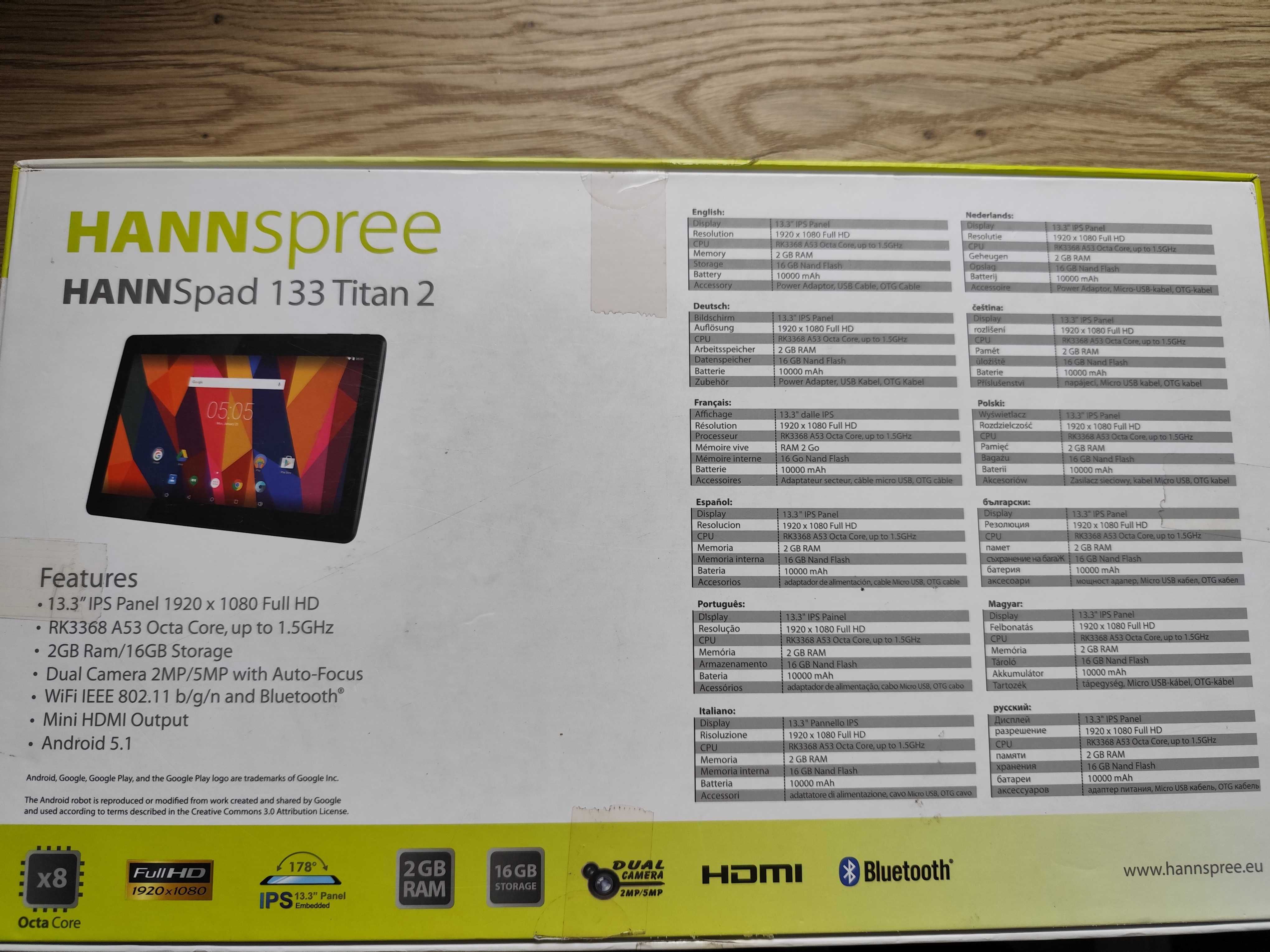 Tablet 13,3" FHD Titan 2 Hannspree HANNSPAD