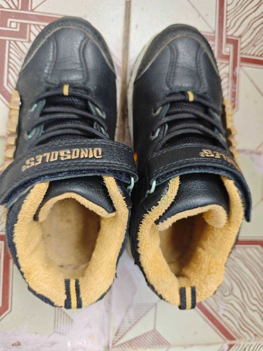 Утепленні дитячі напівчеревики, «Dinosoles» ANKILOZAVR black р.32