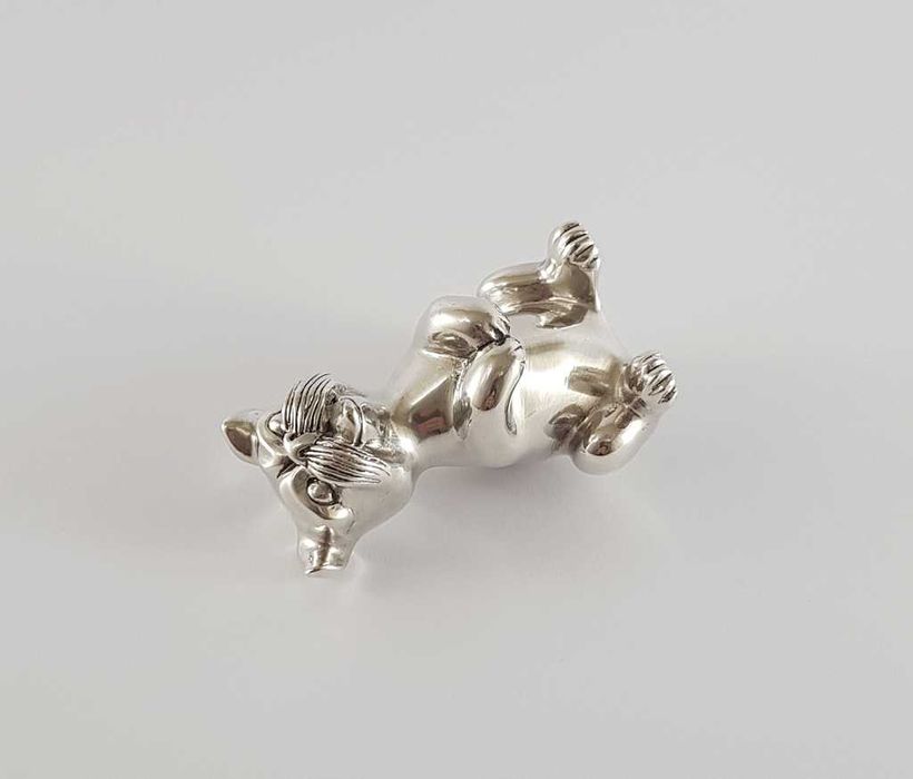 Autorska srebrna figura Psa próby 0,990