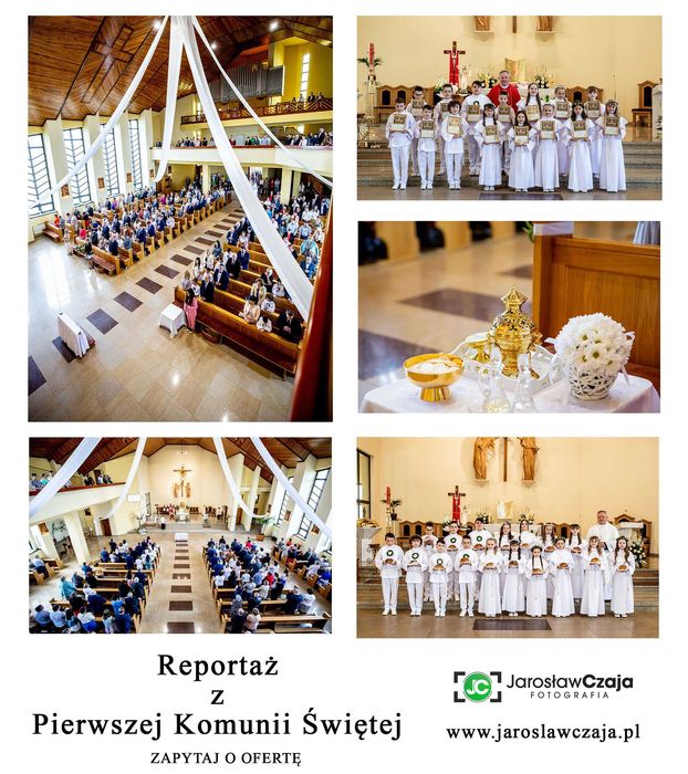 Reportaż, fotografia komunii Świętej. Grupowe lub indywidualne.