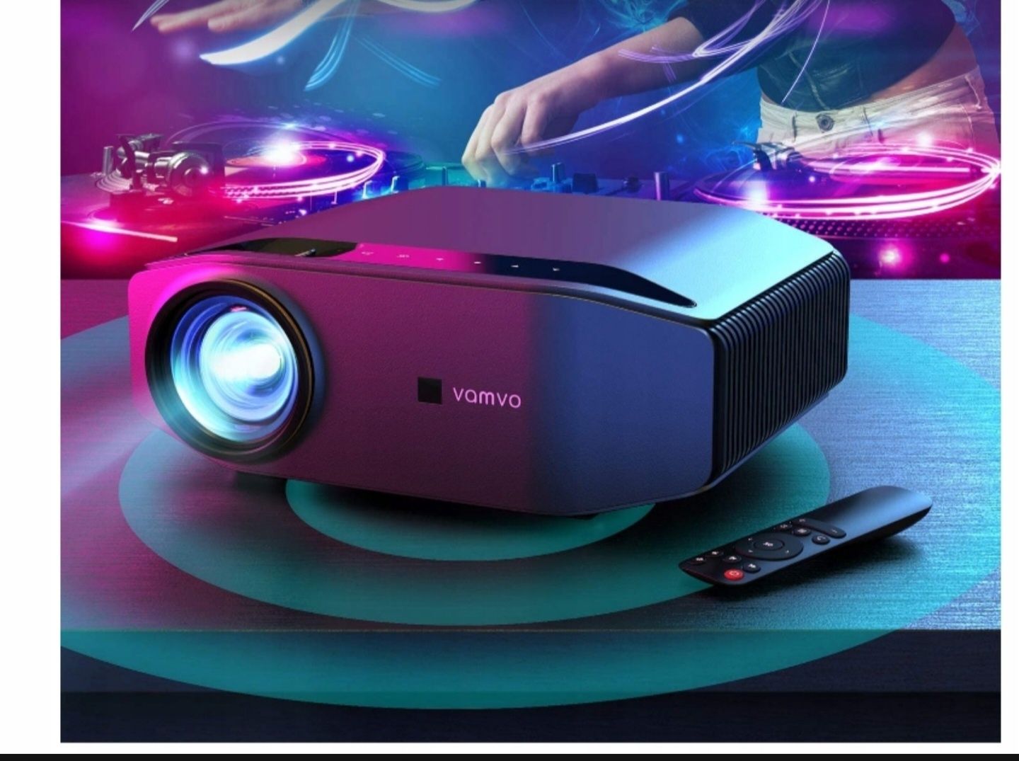 Projektor LED Vamvo L 6200 czarny 1080p Led Dolby HDMI