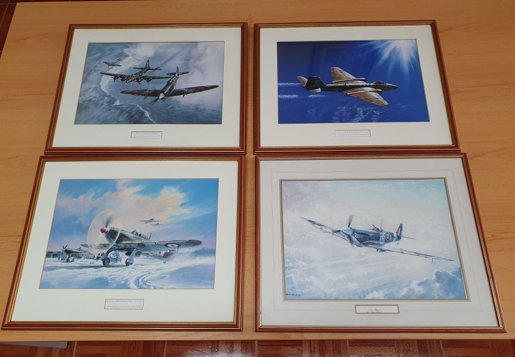 Aviação militar em pintura Spitfire, Hurricane, B-17, Canberra B2