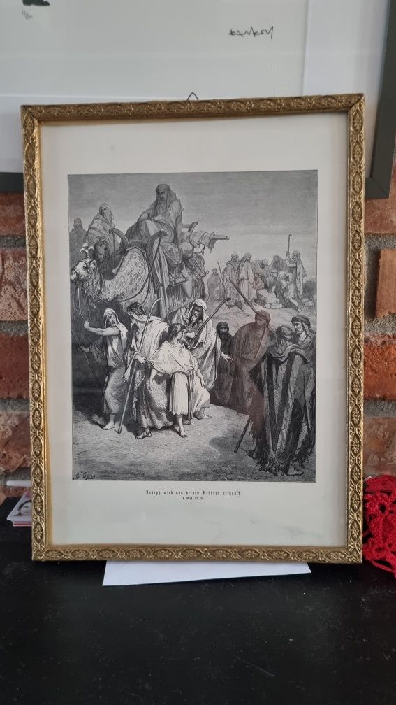 Stara grafika rycina Gustave Dore biblia
