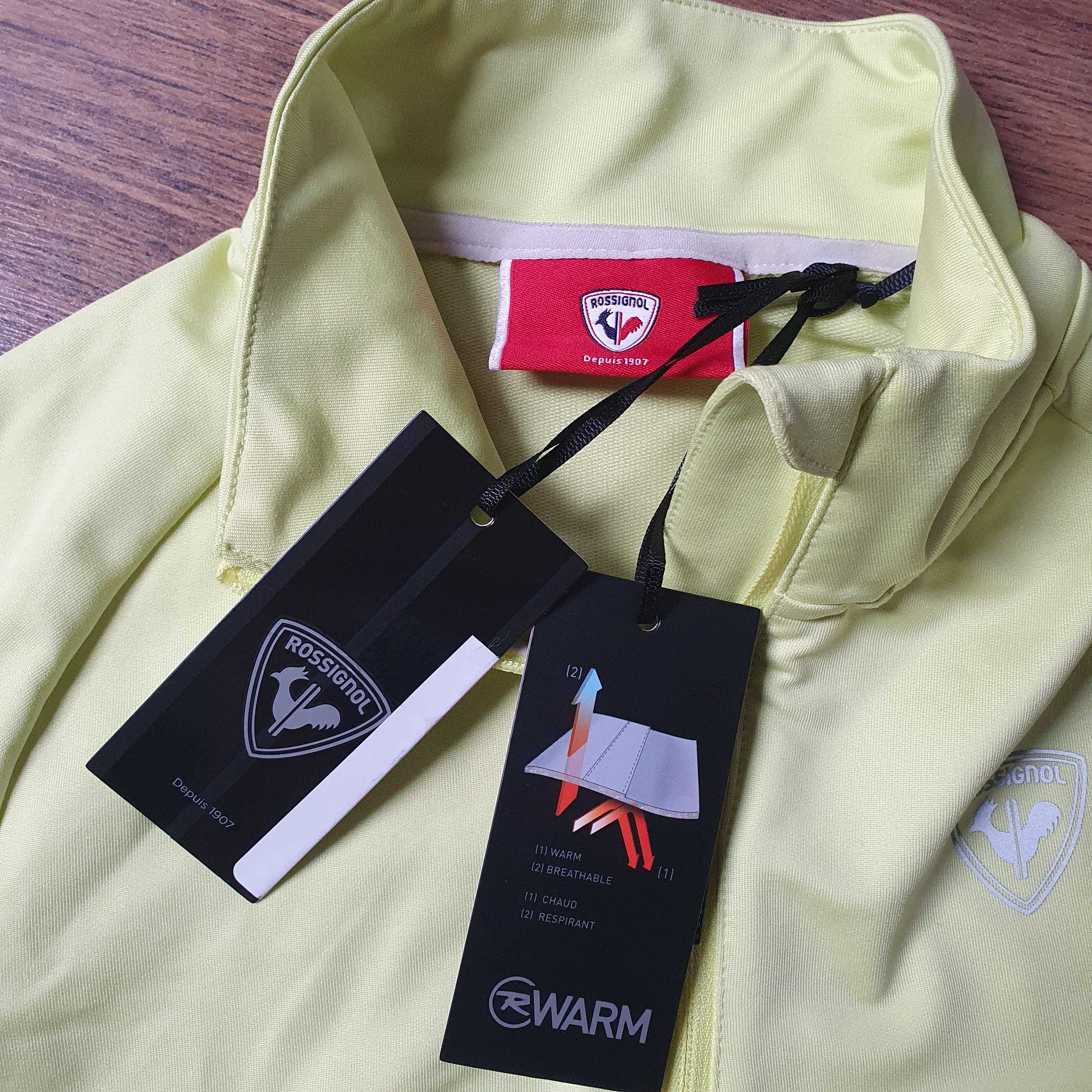 Bluza techniczna Rossignol Girl 1/2 Zip Warm Stretch sunny lime 12lat