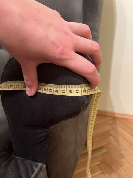 Fotel uszak welurowy Black Red White