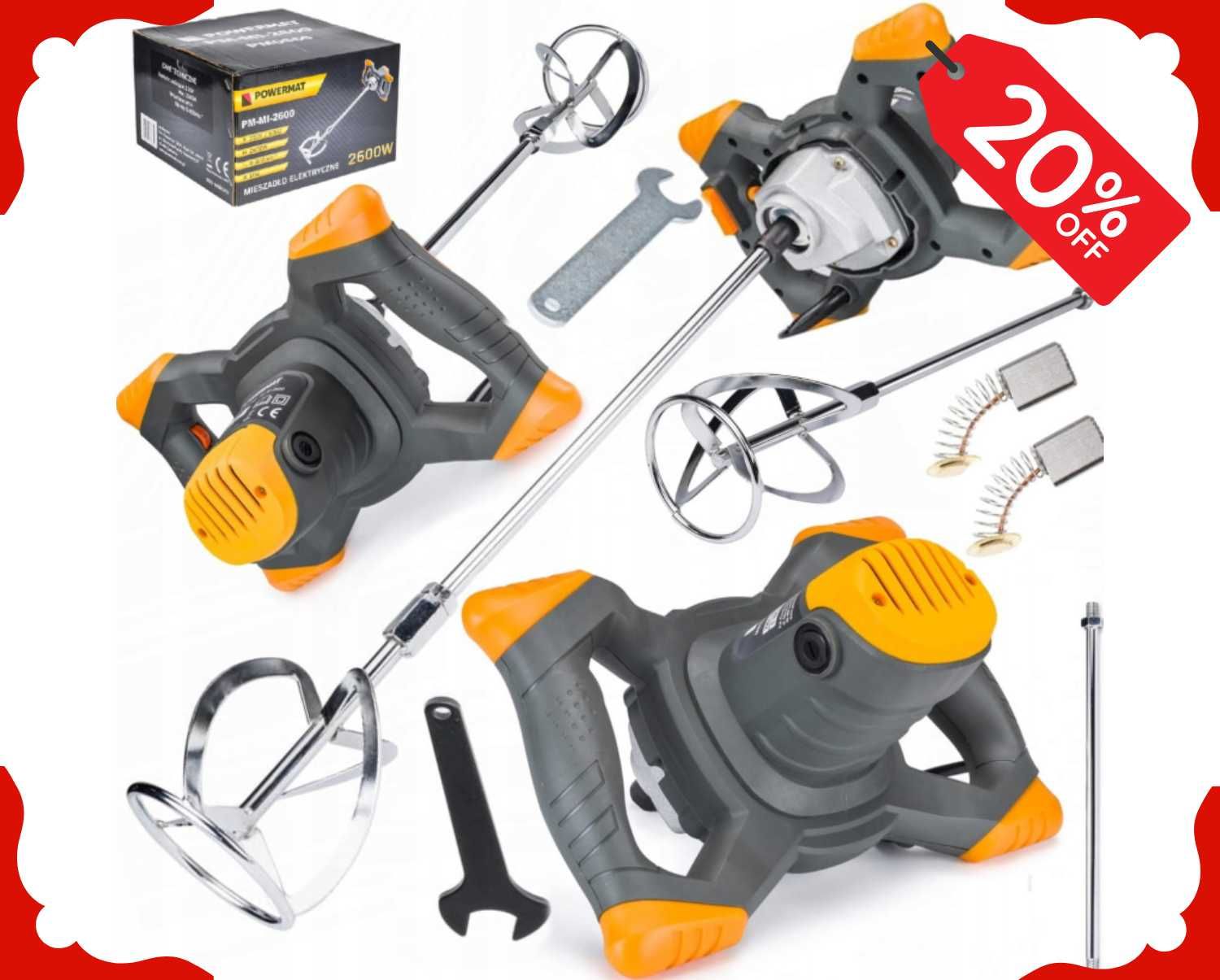 MIESZADŁO ELEKTRYCZNE Do Zapraw Gipsu 2600w Mieszalnik (-20%)
