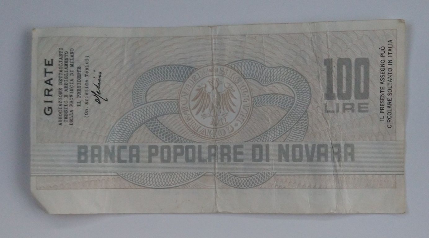 banknot 100 lirów , Włochy , 1977