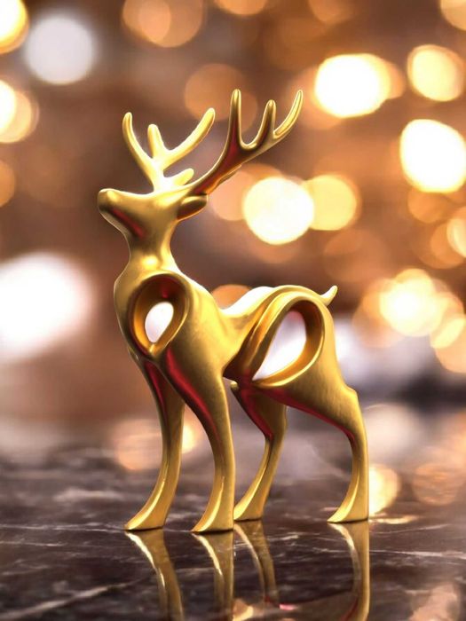 Luksus i Elegancja! Kolekcja Figur Reniferów "Golden Spirit" Dekoracja