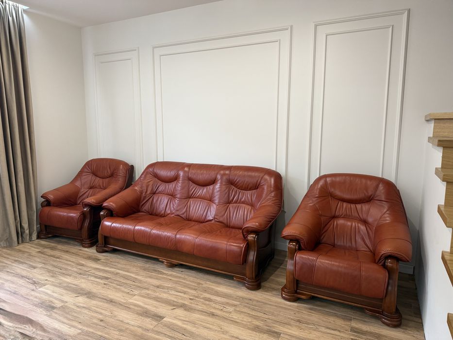 Знижка!! Шкіряний диван і 2 крісла