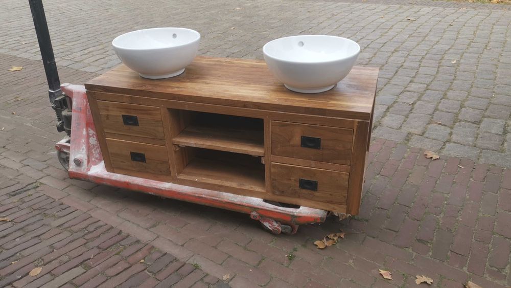Szafka łazienkowa z drewna tekowego