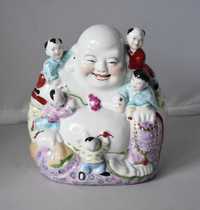 Porcelanowa figura uśmiechniętego Buddy