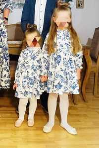Sukienki dla sióstr 3  i 7 lat 110 i 128