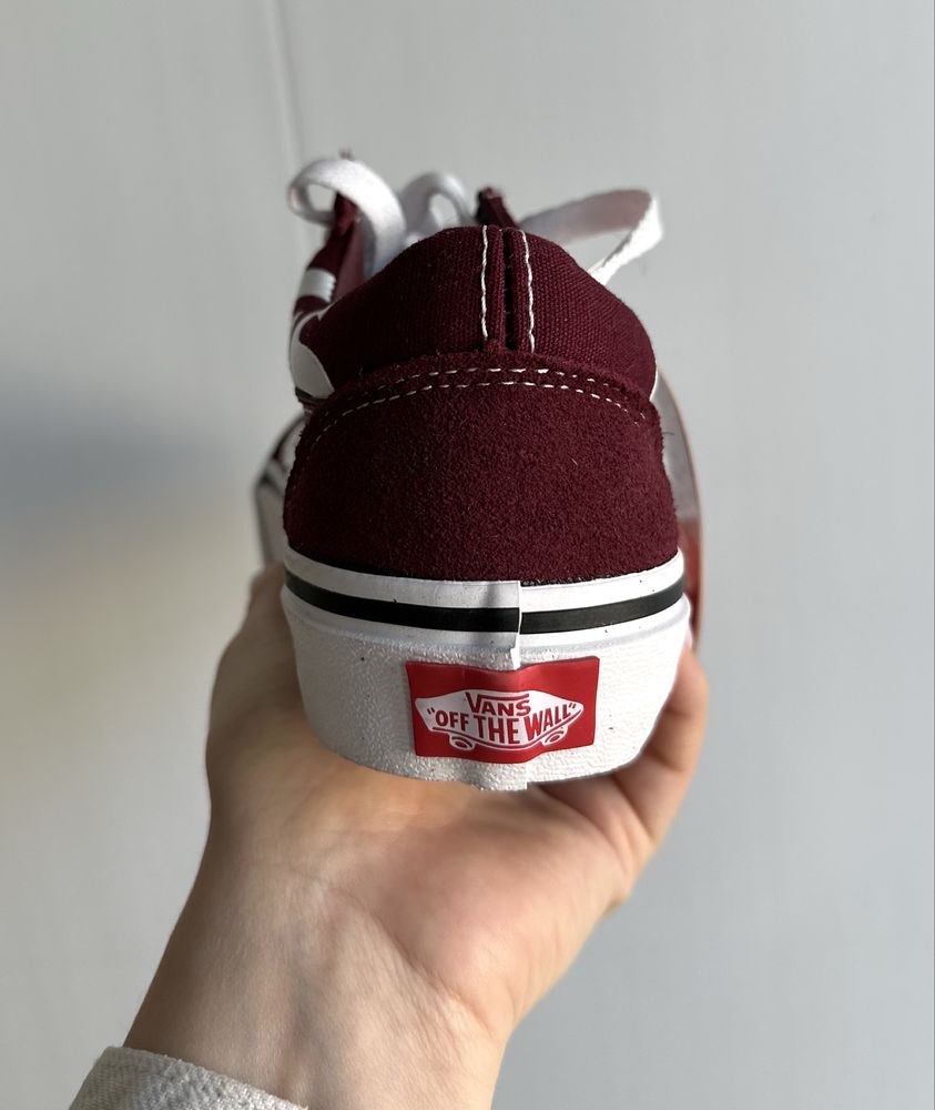 Кеди vans old school в кольорі vine red, бардові, розмір 36-41