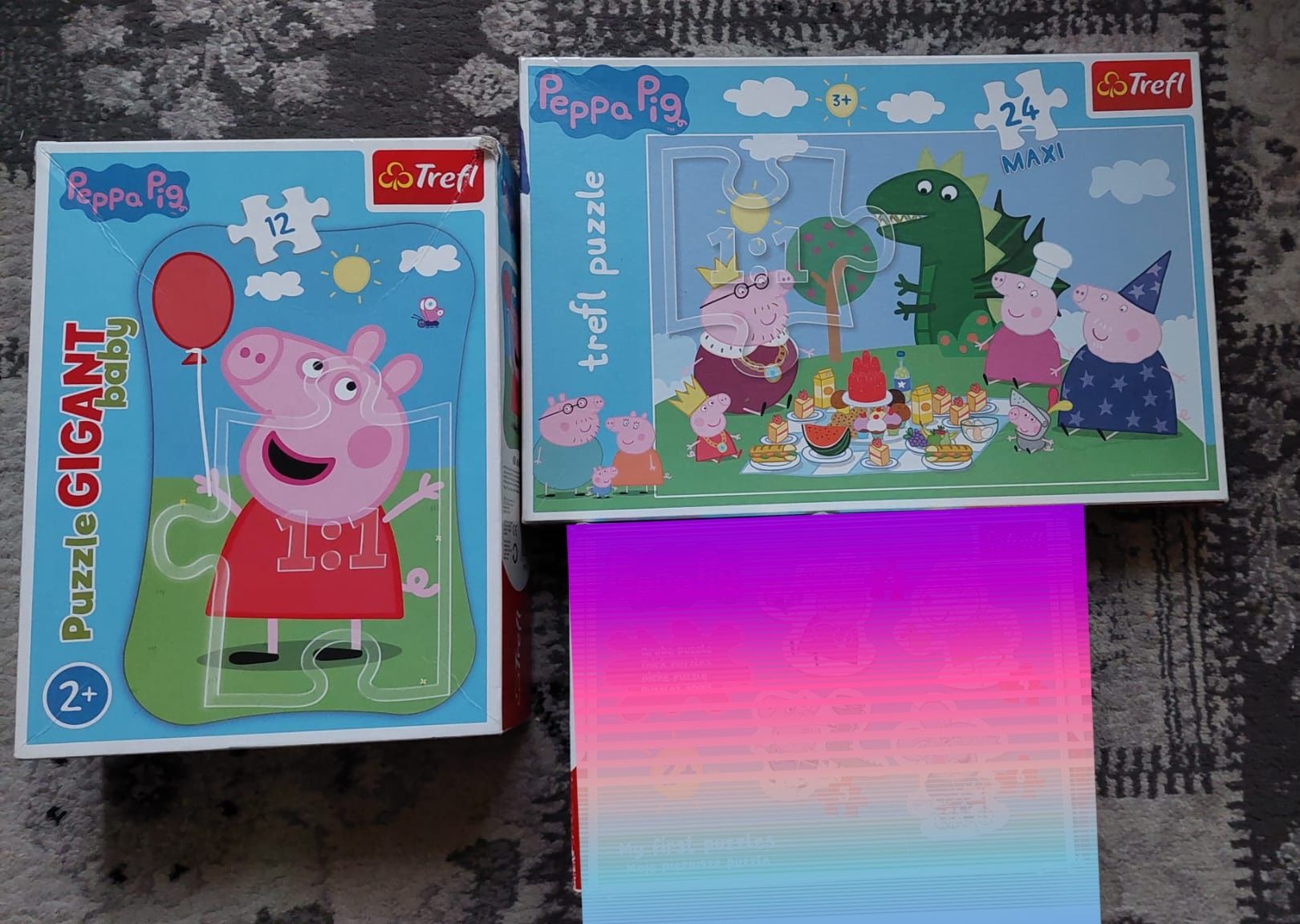 Zestaw Peppa Pig Świnka Trefl gigant, maxi, pierwsze puzzle