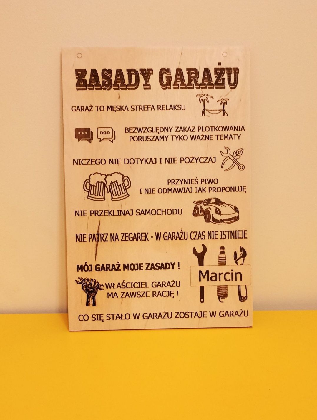 Tabliczka Zasady garażu