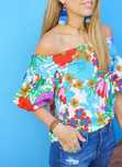 H&M bluzka flower top 42