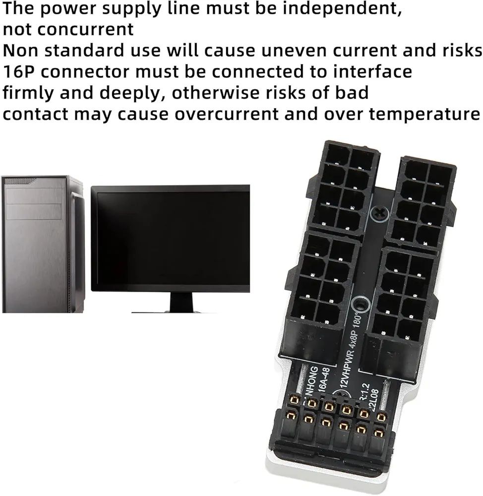 Карта адаптера живлення GPU, 4x8P до 12VHPWR 12P Plus 4P ATX3.0 PCIe 5