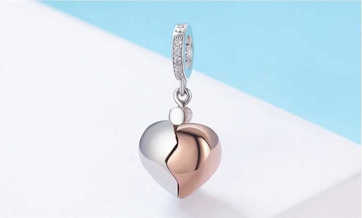 Pandora Charm zawieszka serce miłość klucz otwiera
