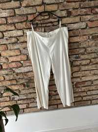 Biale spodnie szerokie nogawki proste letnie wizytowe 52/54