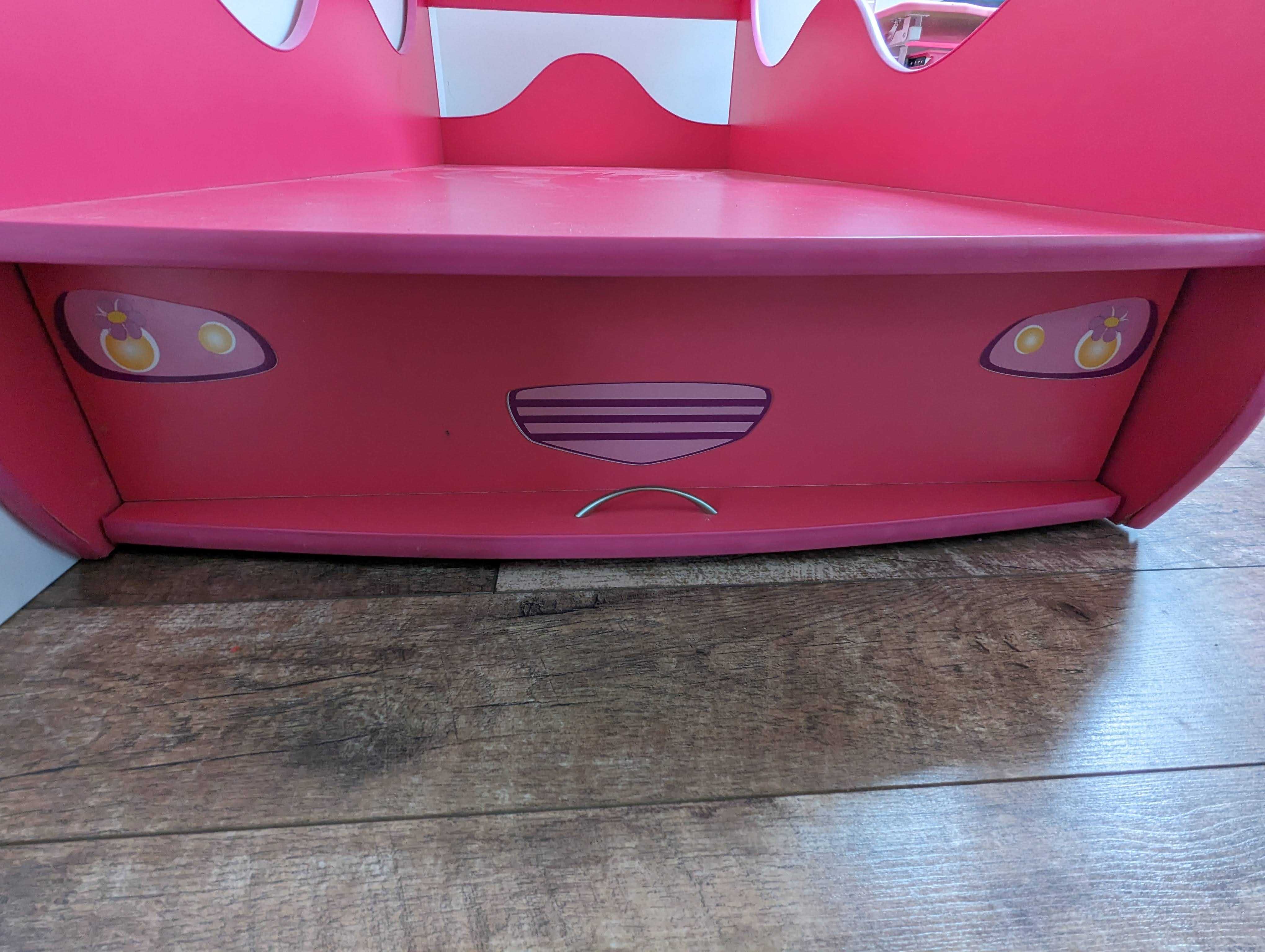 Ліжко дитяче рожеве з ящиком для речей (155х80 см)