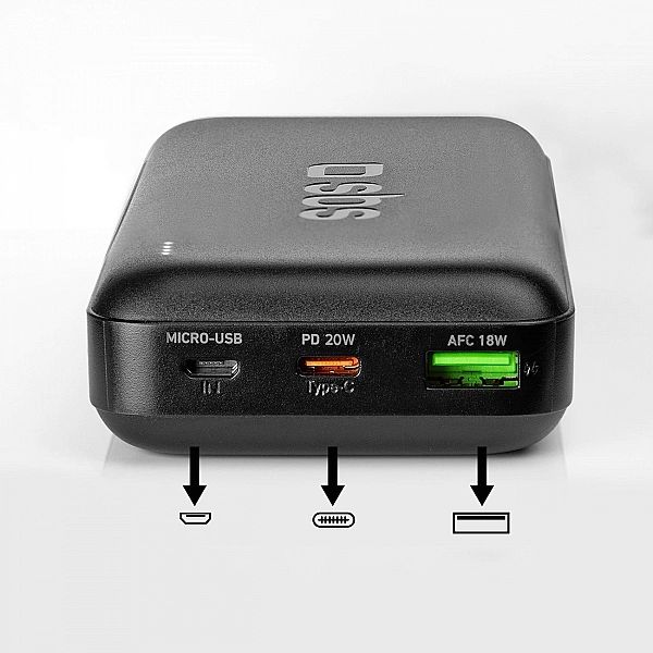 Powerbank SBS TTBB20000PD20K 20000 mAh 20W PD USB-C, USB-A, Micro-USB
