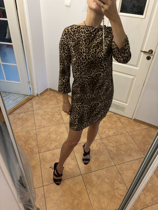 H&M sukienka w panterkę panterka zwierzęcy wzór hm krótka sukienka