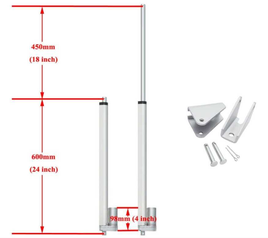 Motor Linear 1000N 50mm a 450mm 12V IP54