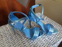 Niebieskie metaliczne sandalki H&M roz.36