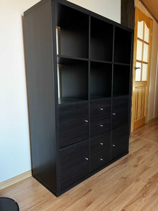 KALLAX Regał 6 wkładów, czarnybrąz, 112x147 cm