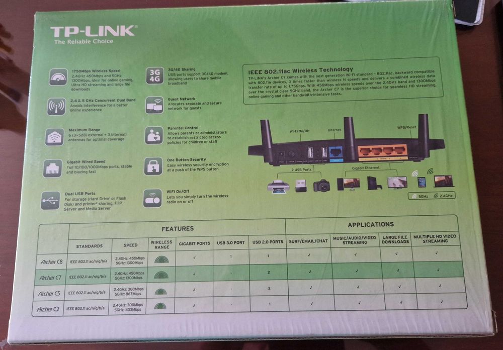 Router TP-LINK AC 1750 modelo Archer 7