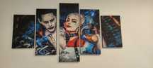 Obraz na płótnie 5-czesciowy tryptyk Harley & Joker 150x90