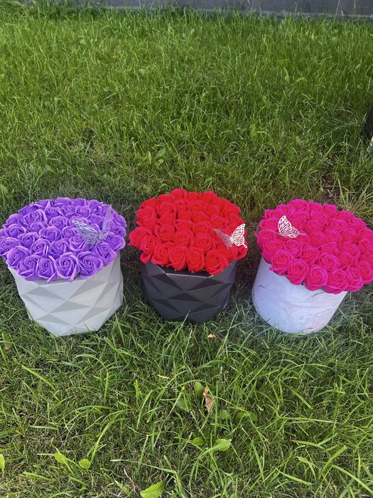 Букети з мильних троянд/Мильні /Мыльные розы/Букет з штучних троянд