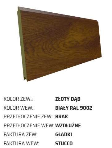 Panel bramowy złoty dąb gładki 40mm płyta warstwowa Panele bramowe