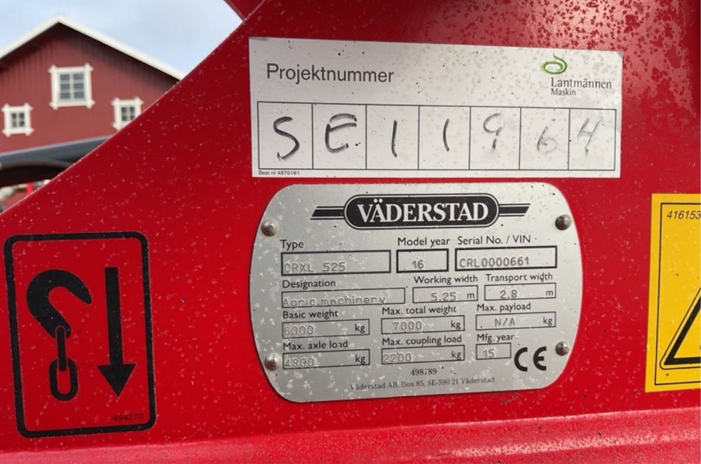 Vaderstad Carrier 525 XL Brona talerzowa nie lemken kuhn amazone