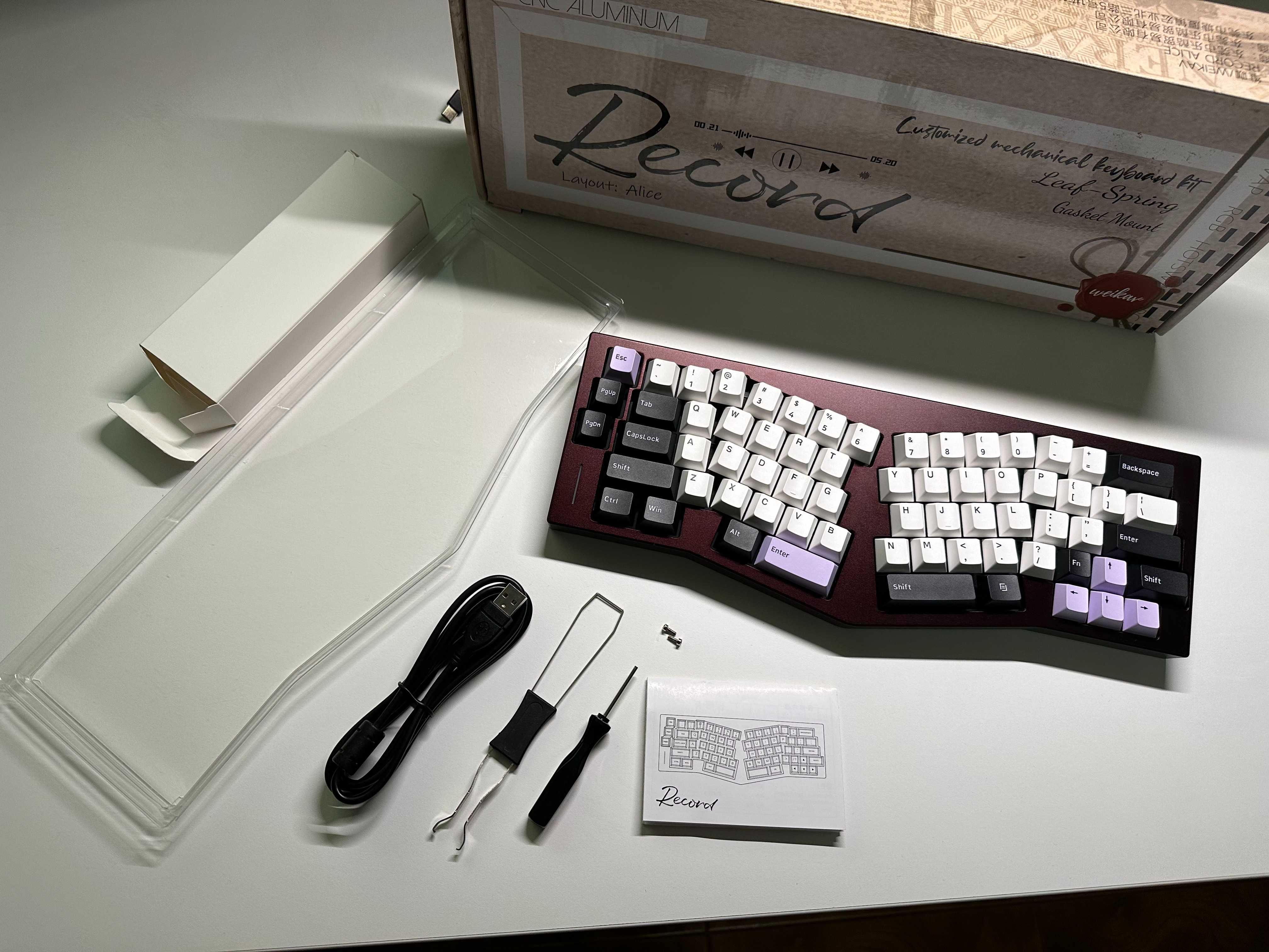 Teclado Mecânico Weikav Record Alumínio HotSwap Custom RGB VIA