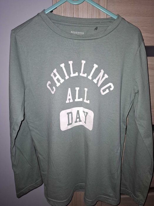 bluza bluzka chłopięca zielona długi rękaw Reserved rozm. 140