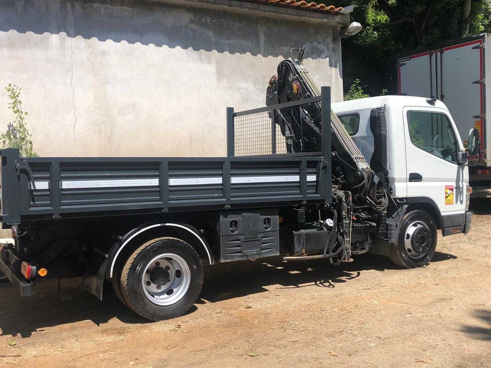 Mitsubishi Canter 7C14 Carrinha basculante com grua Hiab