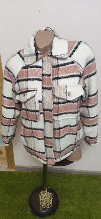 Клетчатая куртка- рубашка Утепленная куртка толстовка пиджак