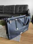 ## Elegancka granatowa torba kufer torebka Orsay mieści A4 ##
