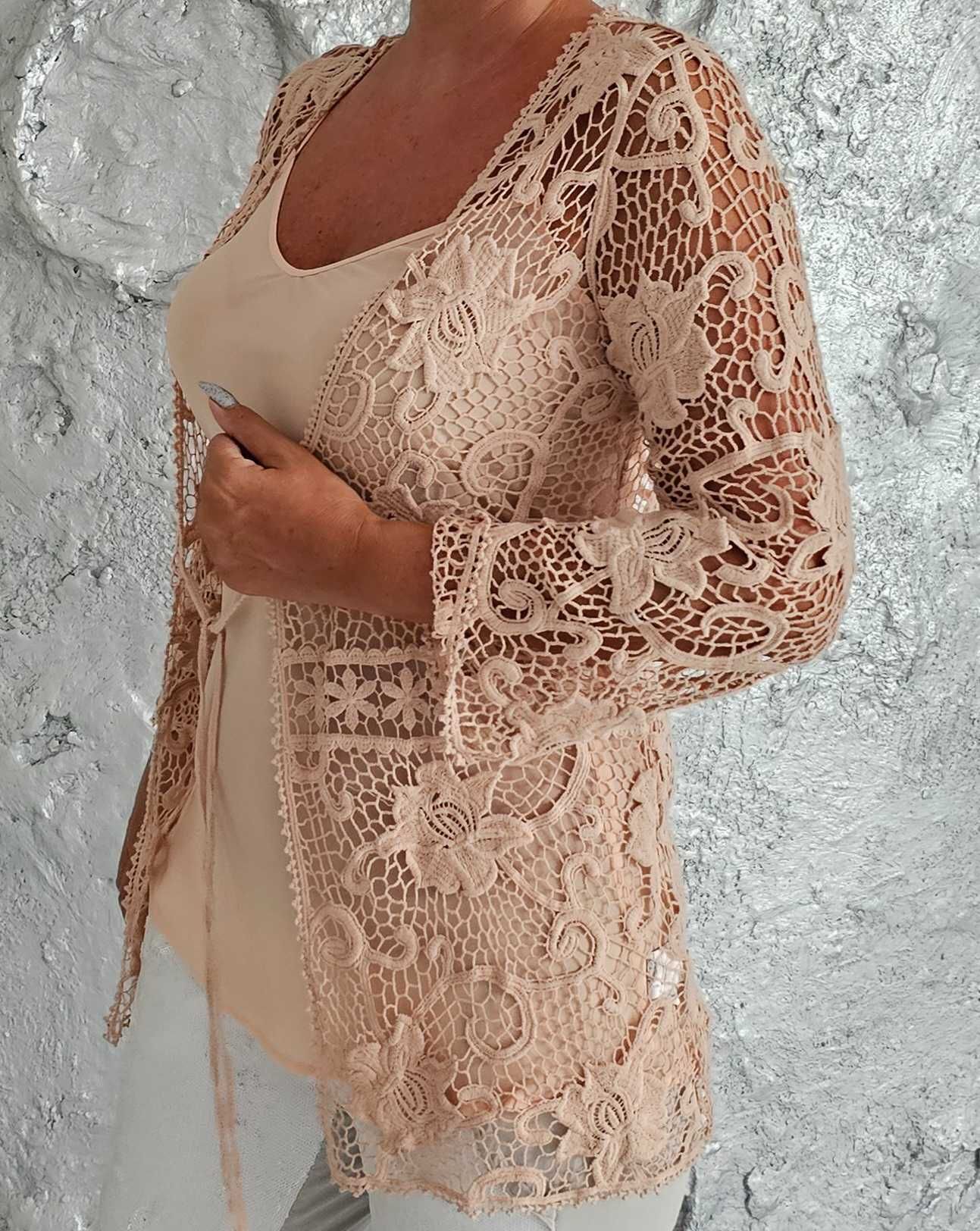 TWINSET komplet 2 czesci ażurowy roz M/L