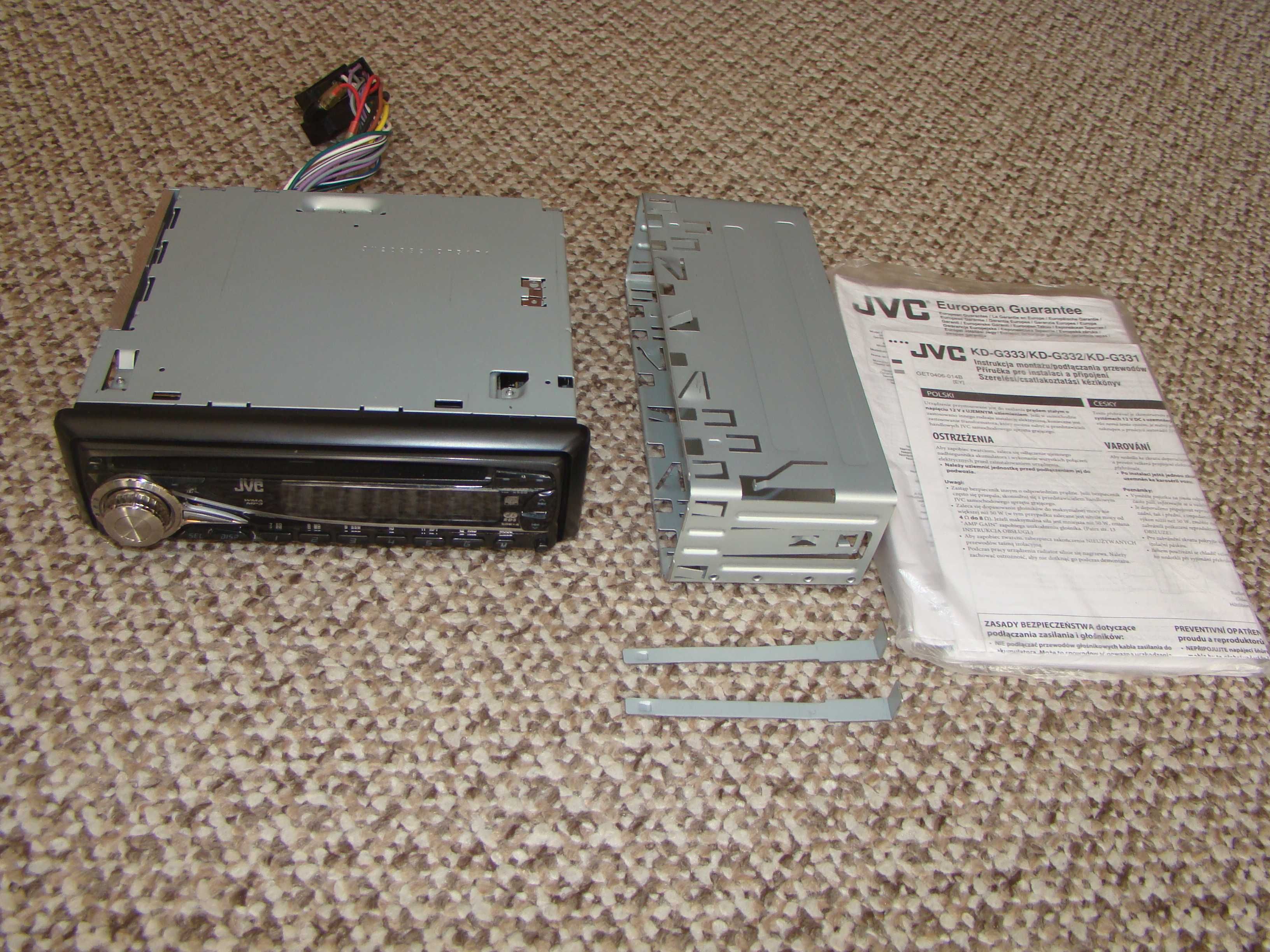 Samochodowy radio odtwarzacz z CD cenionej firmy JVC KD-G332