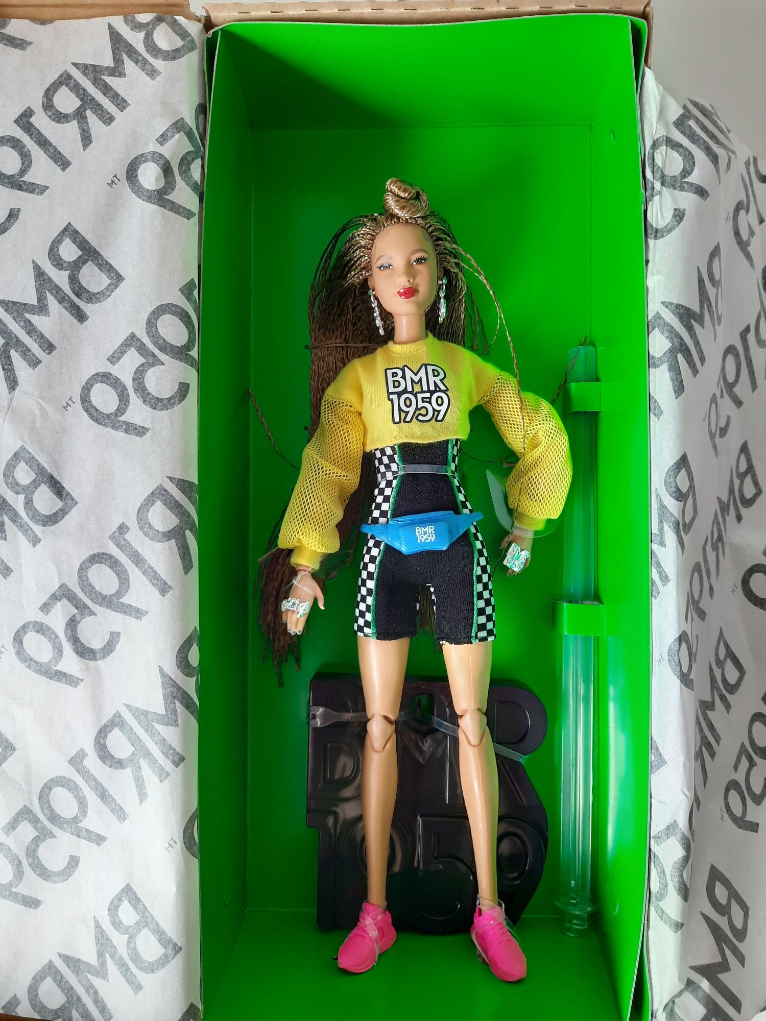 NOWA Lalka Barbie BMR1959 GHT91 warkoczyki plecione włosy