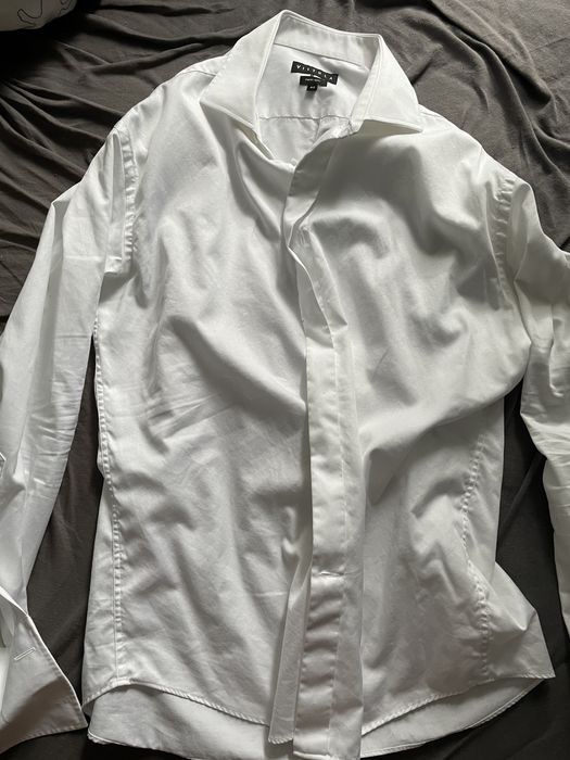 Biała koszula Vistula rozmiar 42 z krytym zapięciem